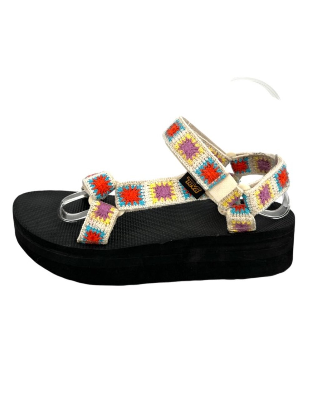 Teva Flatform Universal Crochet Strap Platform Sandals Size 8 Cottagecore